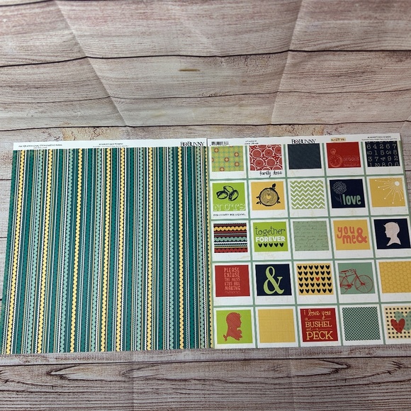 Bo Bunny "Family Is" 12x12 Scrapbook Paper - 22 Sheets with Bonus Brads - Picture 7 of 11